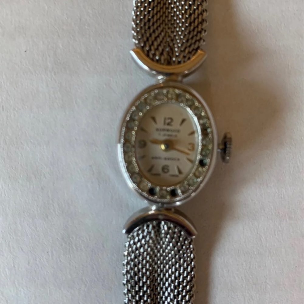 Vintage Norwood 7 Jewels silver mesh watch
